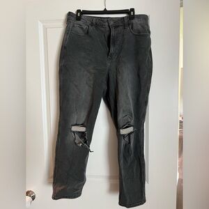 Hollister Black Boyfriend Jeans with Distressed Details